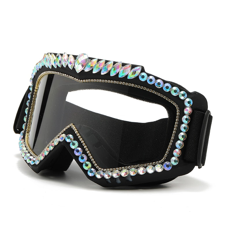 Unisex Steampunk Goggle Oversized Luxury Rhinestone Sports Sunglasses - Unisex Sunglasses - DYAVOR®