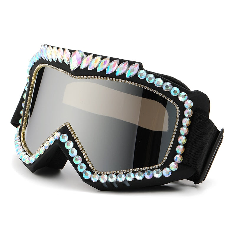 Unisex Steampunk Goggle Oversized Luxury Rhinestone Sports Sunglasses - Unisex Sunglasses - DYAVOR®