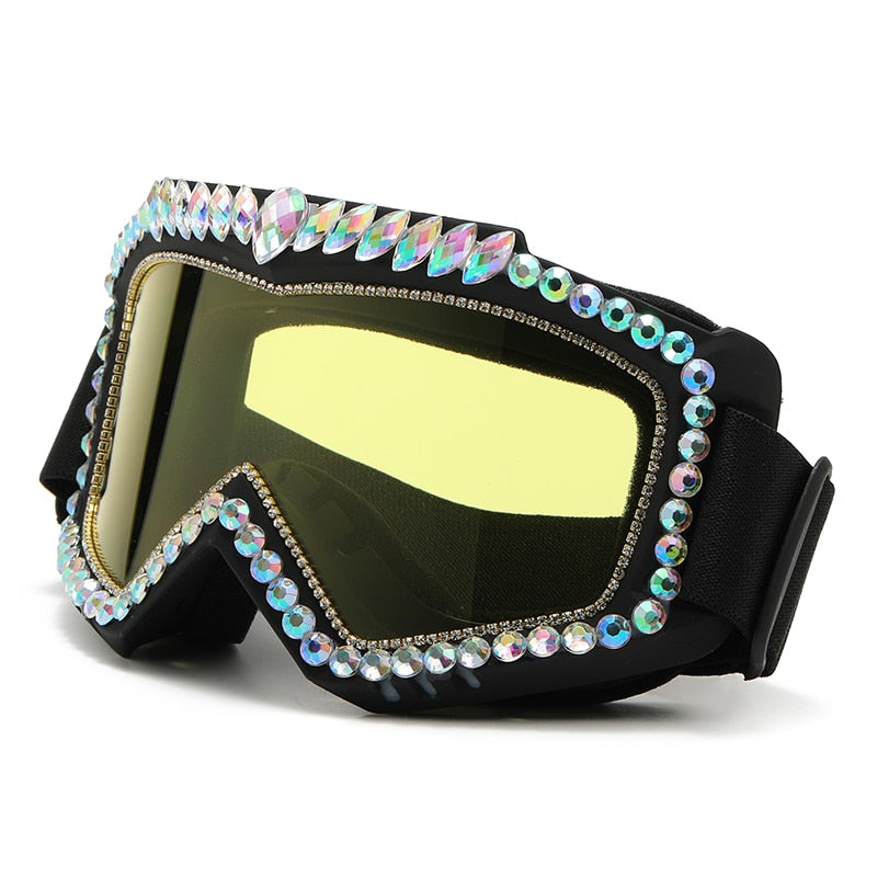Unisex Steampunk Goggle Oversized Luxury Rhinestone Sports Sunglasses - Unisex Sunglasses - DYAVOR®