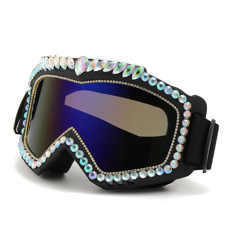 Unisex Steampunk Goggle Oversized Luxury Rhinestone Sports Sunglasses - Unisex Sunglasses - DYAVOR®