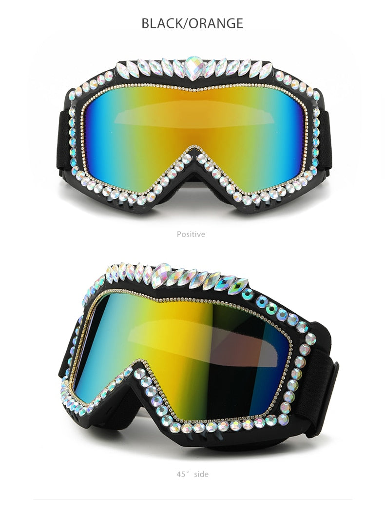 Unisex Steampunk Goggle Oversized Luxury Rhinestone Sports Sunglasses - Unisex Sunglasses - DYAVOR®