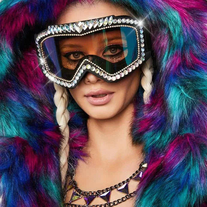 Unisex Steampunk Goggle Oversized Luxury Rhinestone Sports Sunglasses - Unisex Sunglasses - DYAVOR®