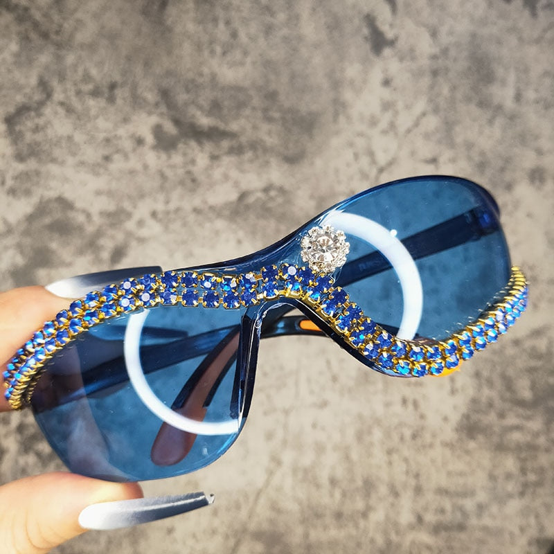 Women's Steampunk Rhinestone Diamond Riding Eyewear Sunglasses - Women Sunglasses - DYAVOR®
