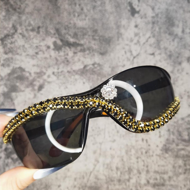 Women's Steampunk Rhinestone Diamond Riding Eyewear Sunglasses - Women Sunglasses - DYAVOR®