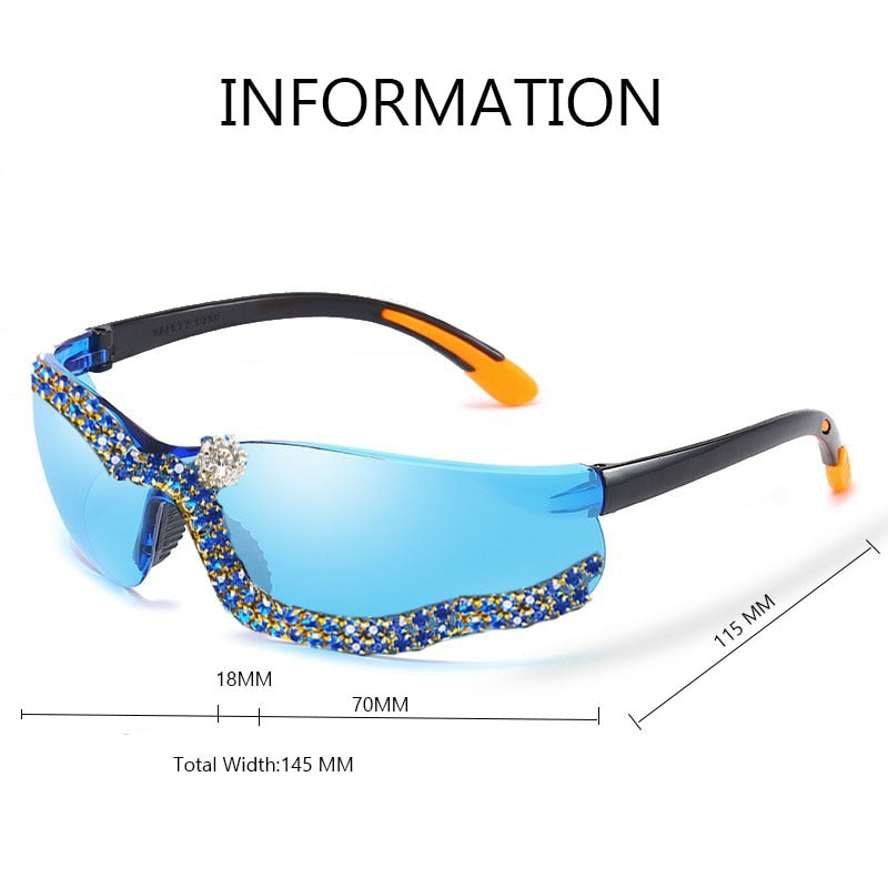 Women's Steampunk Rhinestone Diamond Riding Eyewear Sunglasses - Women Sunglasses - DYAVOR®