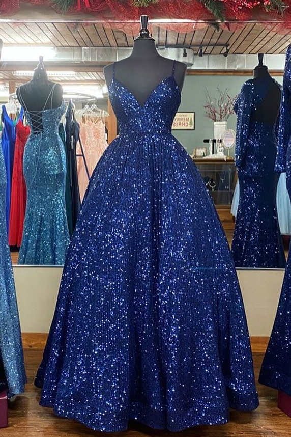 Stunning Pink Sequins A-Line Long Prom Dress - Prom Dresses - DYAVOR®