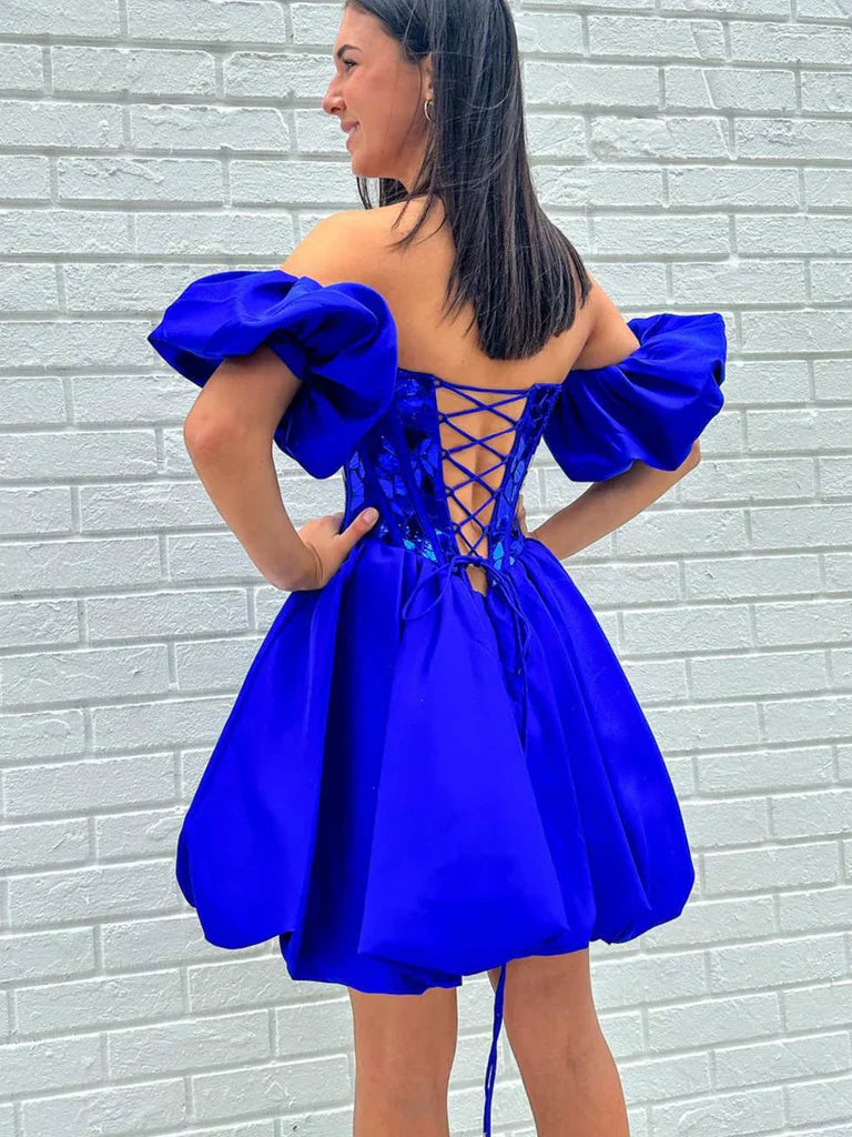 Aria | A Line Off the Shoulder Short Homecoming Dress - Homecoming Dress - DYAVOR®
