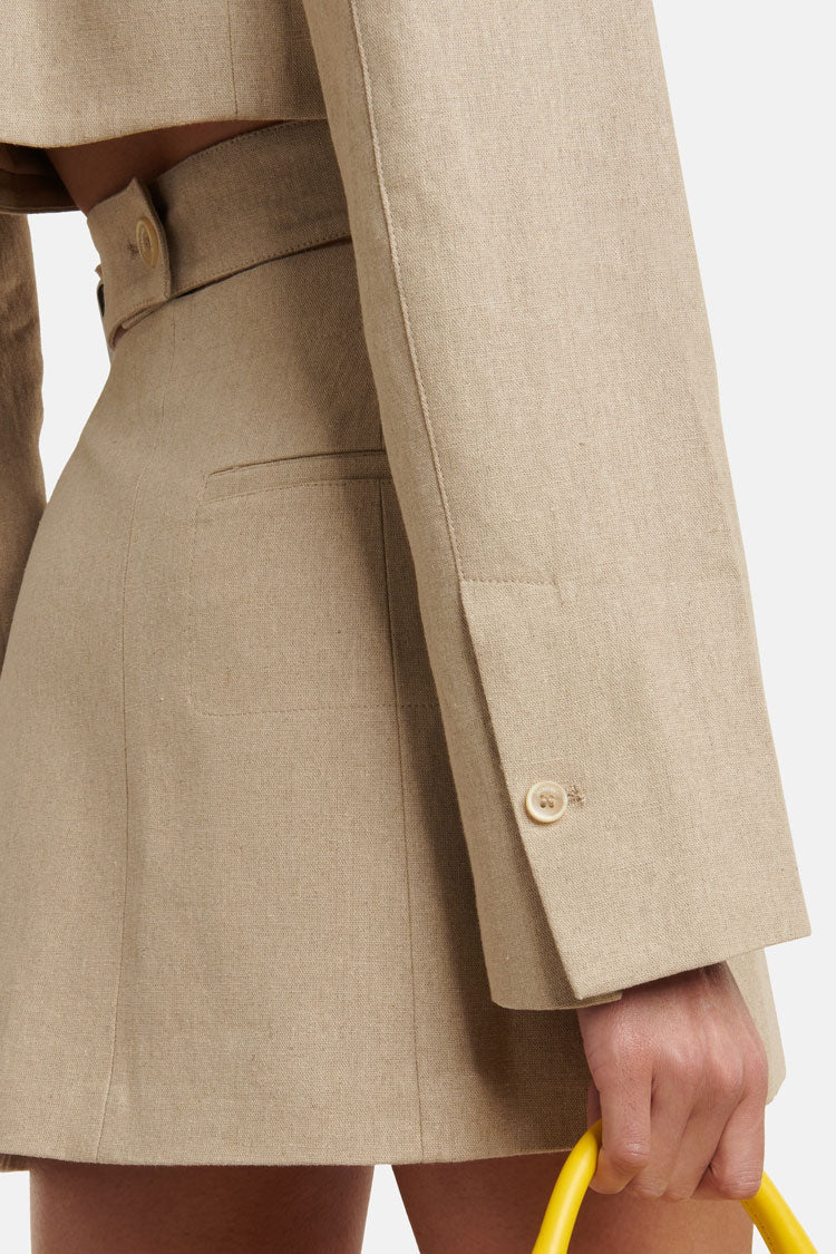 Stylish Long Sleeve Single Breasted Cutout Blazer Mini Dress - Apricot - Blazer - DYAVOR®