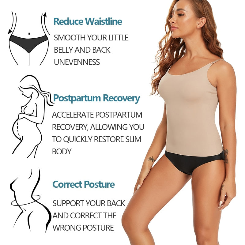 Women's Summer Seamless Smooth Tummy Control Slimmers Camisole Body Shaper - Slimmers - DYAVOR®