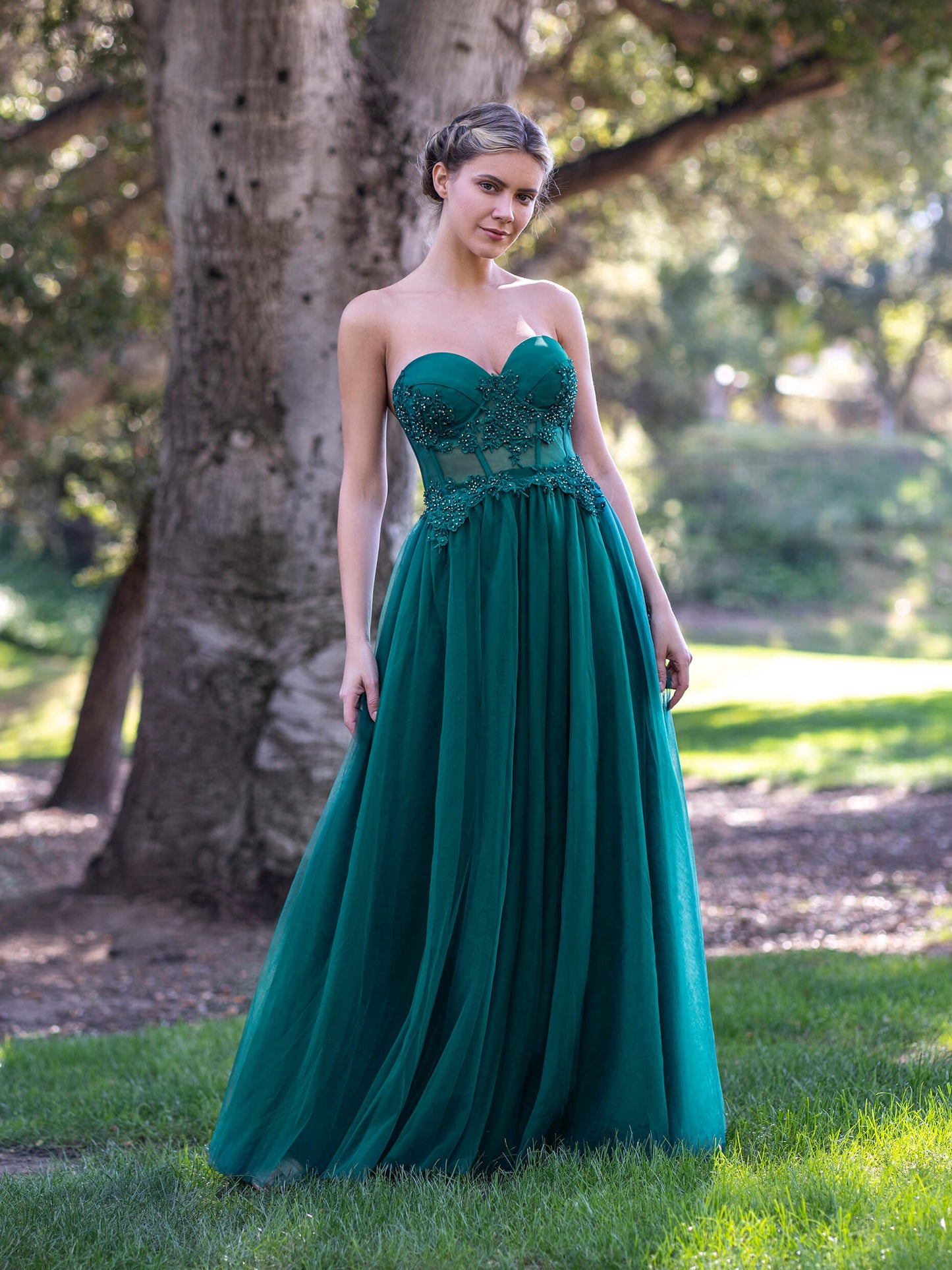 Corset Lace Floor Length Tulle Prom Dress - Prom Dresses - DYAVOR®