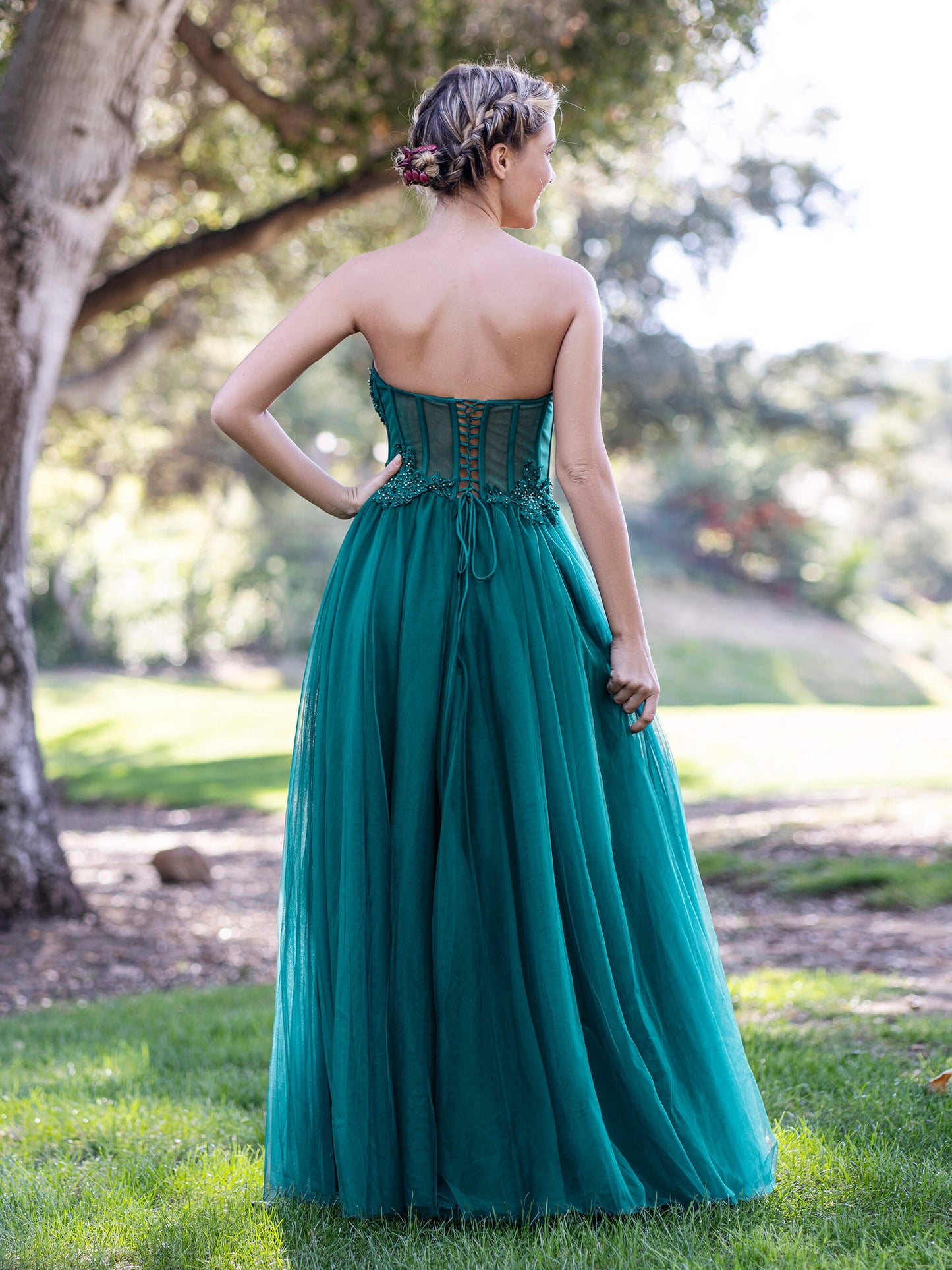 Corset Lace Floor Length Tulle Prom Dress - Prom Dresses - DYAVOR®