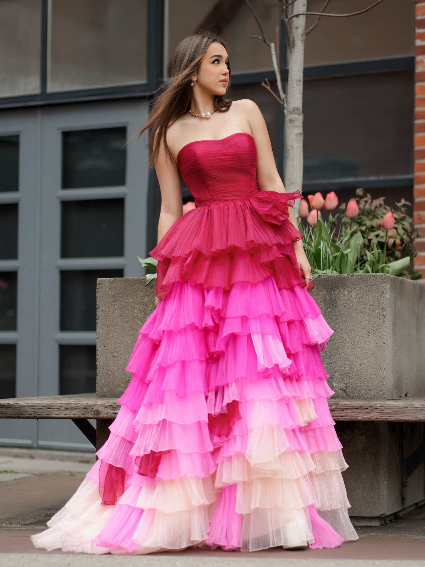 Xiomara | Sweetheart Pleated Bodice Long Prom Dress with Ruffles - Prom Dress - DYAVOR®