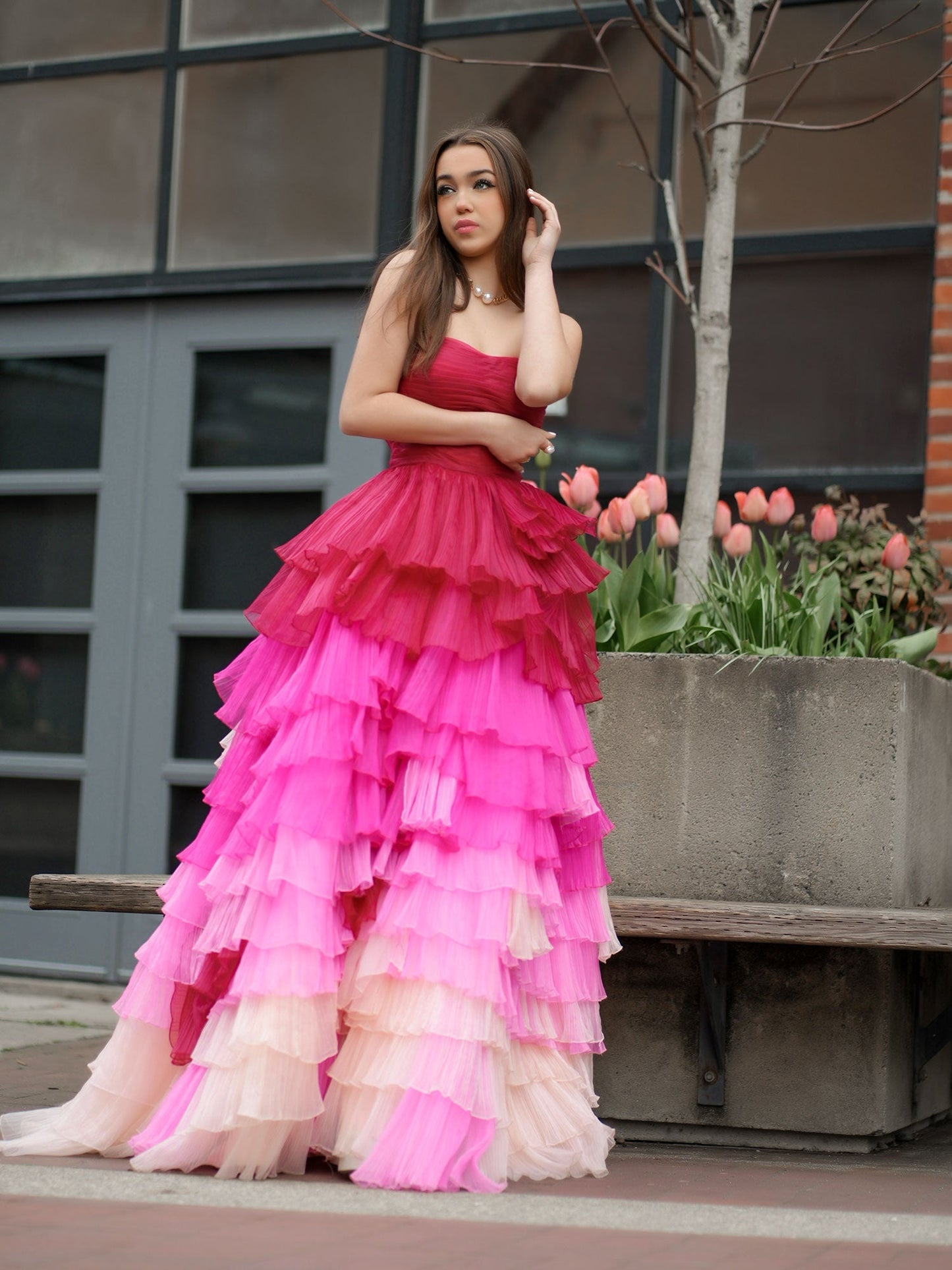Xiomara | Sweetheart Pleated Bodice Long Prom Dress with Ruffles - Prom Dress - DYAVOR®
