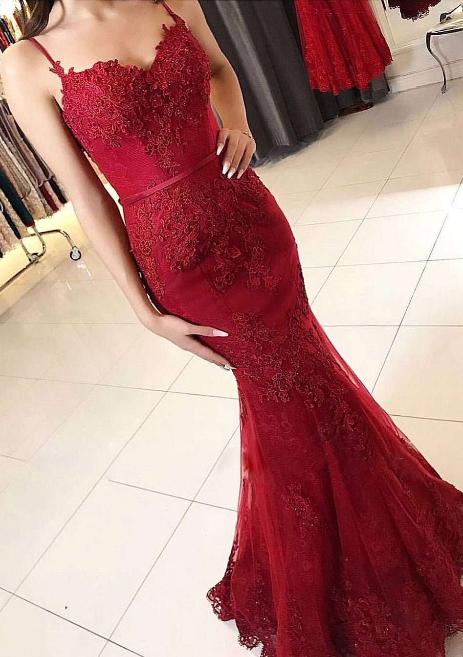 Sloan | Mermaid Sweetheart Sleeveless Floor-Length Tulle Prom Dress With Appliqued - Prom Dress - DYAVOR®