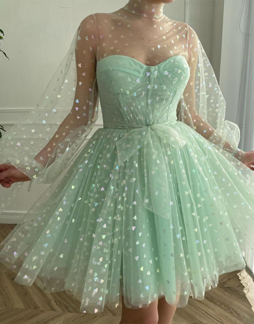 Gemma |A-Line Corset Homecoming Dress with Sleeves - Homecoming Dress - DYAVOR®