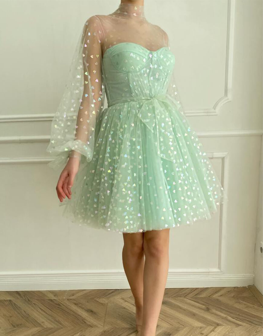 Gemma |A-Line Corset Homecoming Dress with Sleeves - Homecoming Dress - DYAVOR®