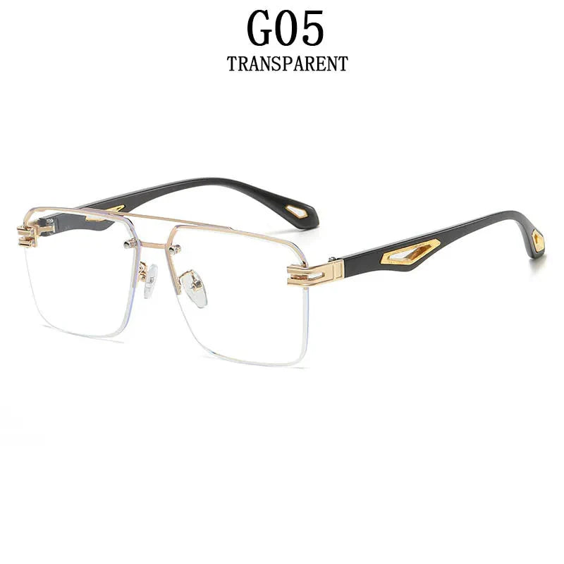 Men and Women Vintage Luxe Semi-rimless Anti-UV Square Sunglasses - Unisex Sunglasses - DYAVOR®