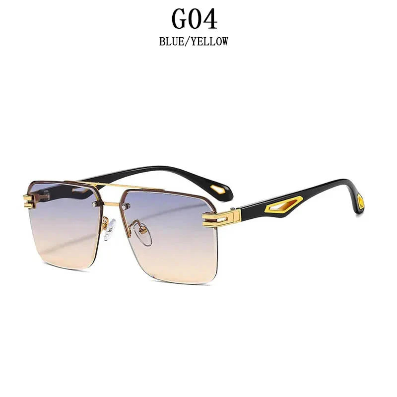 Men and Women Vintage Luxe Semi-rimless Anti-UV Square Sunglasses - Unisex Sunglasses - DYAVOR®
