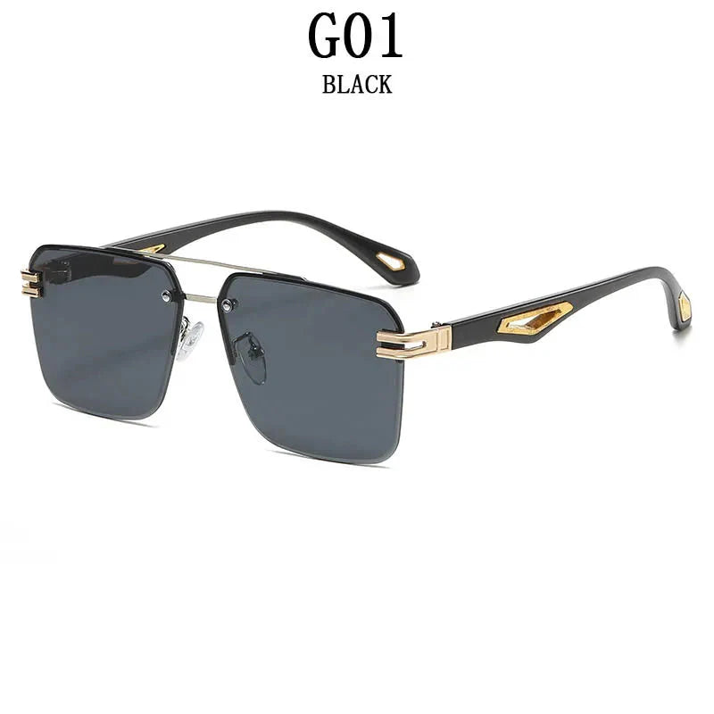 Men and Women Vintage Luxe Semi-rimless Anti-UV Square Sunglasses - Unisex Sunglasses - DYAVOR®