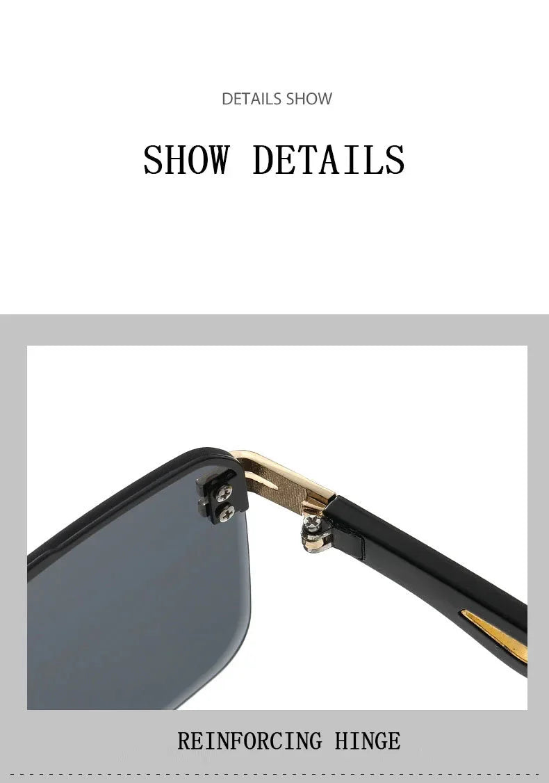 Men and Women Vintage Luxe Semi-rimless Anti-UV Square Sunglasses - Unisex Sunglasses - DYAVOR®