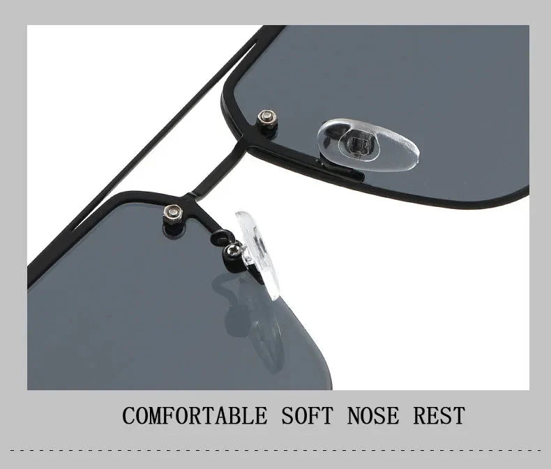 Men and Women Vintage Luxe Semi-rimless Anti-UV Square Sunglasses - Unisex Sunglasses - DYAVOR®