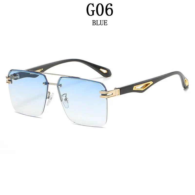 Men and Women Vintage Luxe Semi-rimless Anti-UV Square Sunglasses - Unisex Sunglasses - DYAVOR®