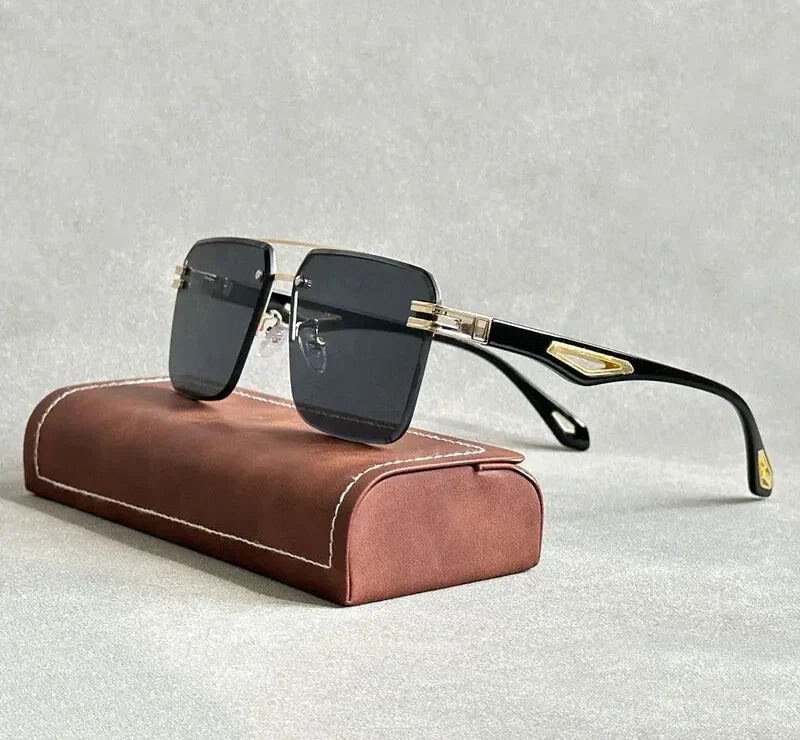 Men and Women Vintage Luxe Semi-rimless Anti-UV Square Sunglasses - Unisex Sunglasses - DYAVOR®