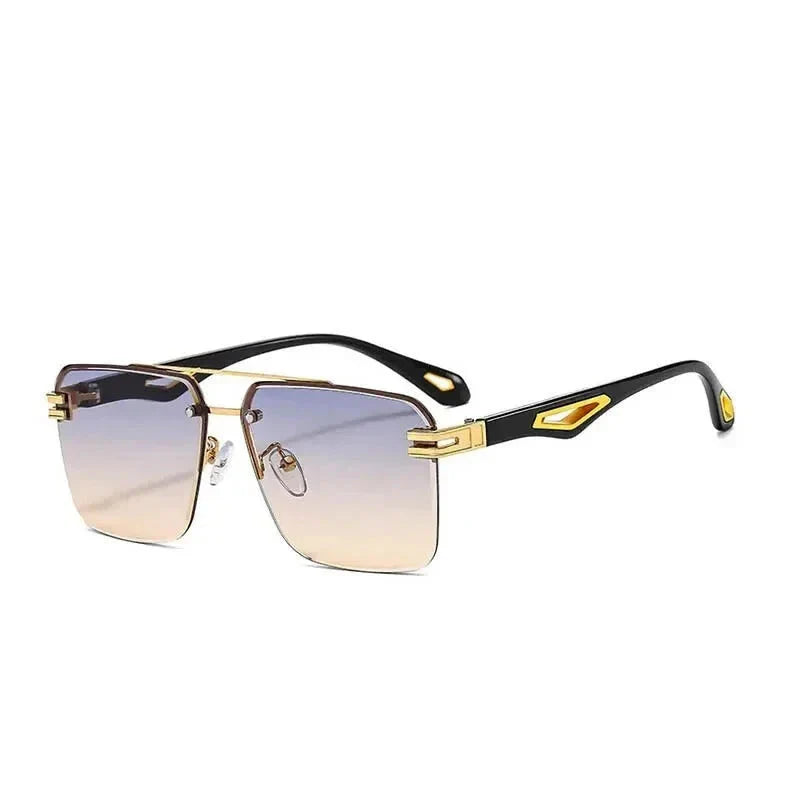 Men and Women Vintage Luxe Semi-rimless Anti-UV Square Sunglasses - Unisex Sunglasses - DYAVOR®