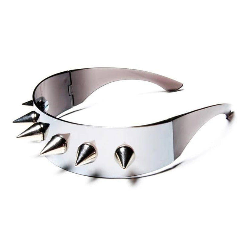 Unisex Silver Steampunk Nail Mirror Rimless Punk Hip Hop Sunglasses - Unisex Sunglasses - DYAVOR®