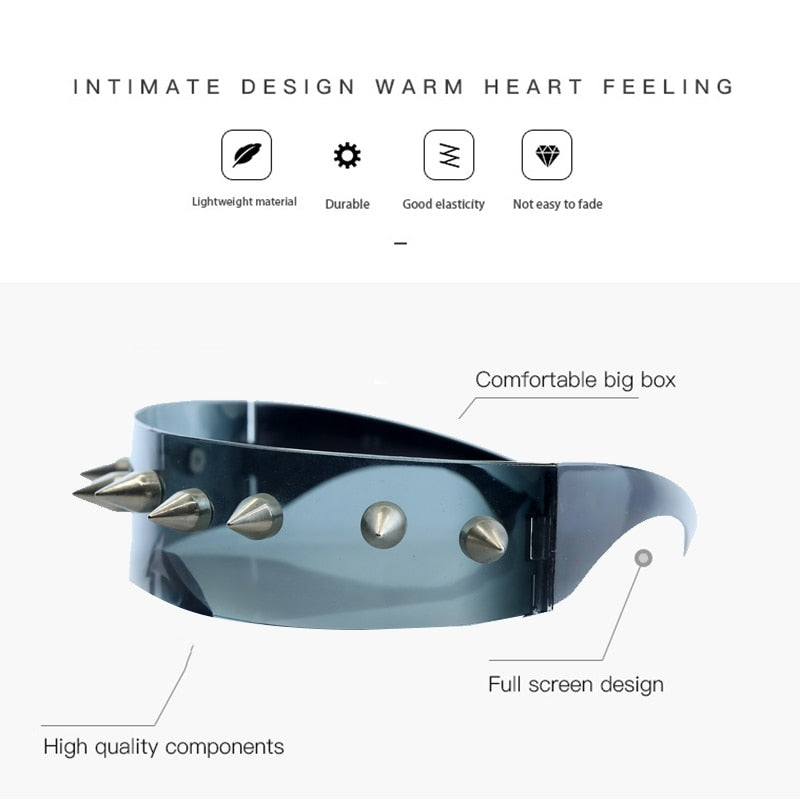 Unisex Silver Steampunk Nail Mirror Rimless Punk Hip Hop Sunglasses - Unisex Sunglasses - DYAVOR®