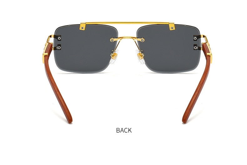 Unisex Oversized Rimless Gradient Double Bridge Retro Sunglasses - Unisex Sunglasses - DYAVOR®
