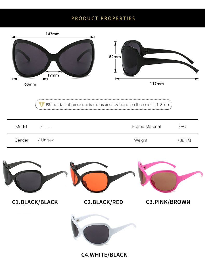 Unisex Punk Sports Luxury Designer UV400 Shades Oversized Wrap Sunglasses - Unisex Sunglasses - DYAVOR®