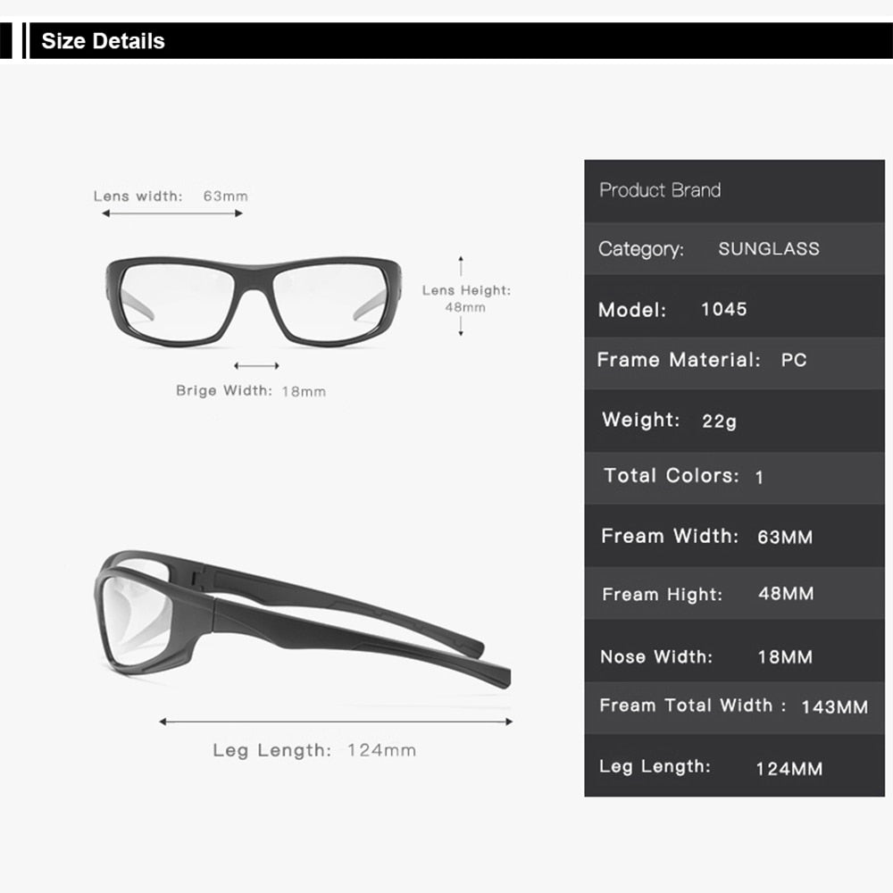 Unisex Photo Chromic Anti-shock Outdoor Sports Cycling Sunglasses - Unisex Sunglasses - DYAVOR®