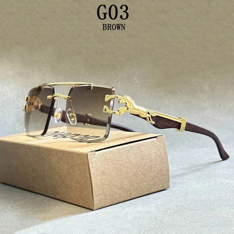 Unisex Vintage Luxury Style Rimless Square Designer Fashion Sunglasses - Unisex Sunglasses - DYAVOR®