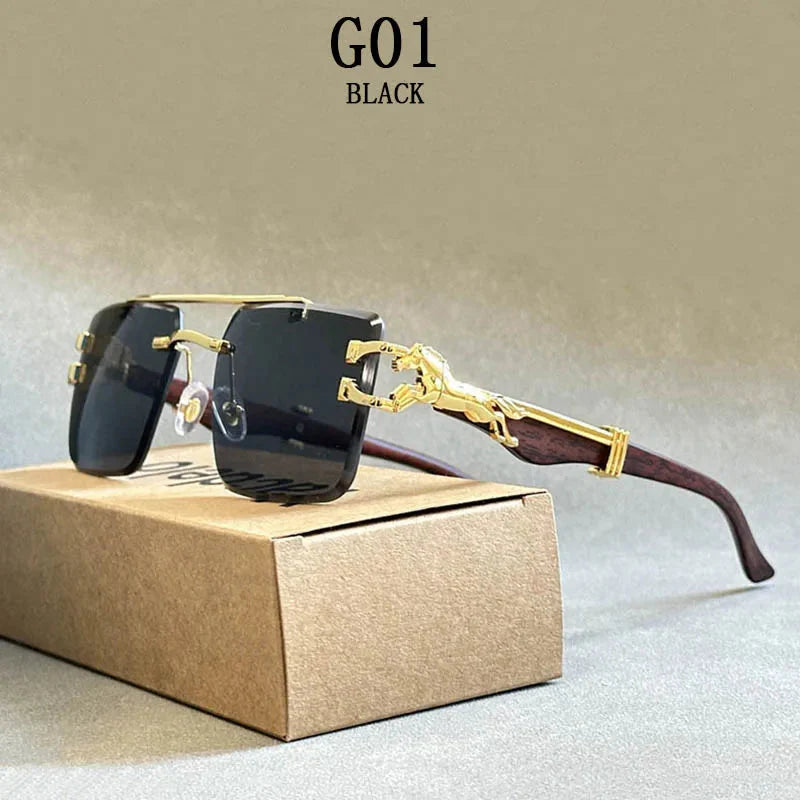 Unisex Vintage Luxury Style Rimless Square Designer Fashion Sunglasses - Unisex Sunglasses - DYAVOR®