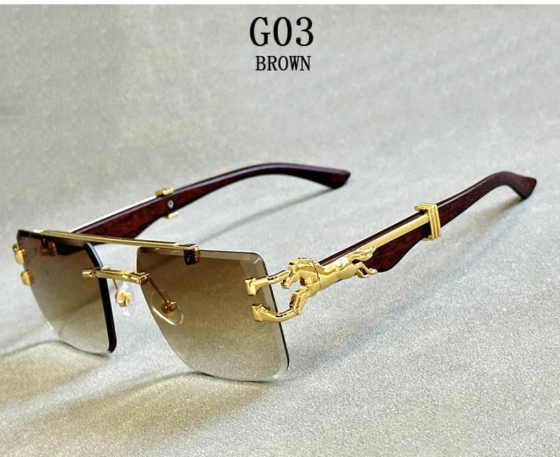 Unisex Vintage Luxury Style Rimless Square Designer Fashion Sunglasses - Unisex Sunglasses - DYAVOR®