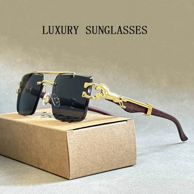 Unisex Vintage Luxury Style Rimless Square Designer Fashion Sunglasses - Unisex Sunglasses - DYAVOR®