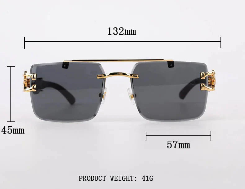 Unisex Vintage Luxury Style Rimless Square Designer Fashion Sunglasses - Unisex Sunglasses - DYAVOR®