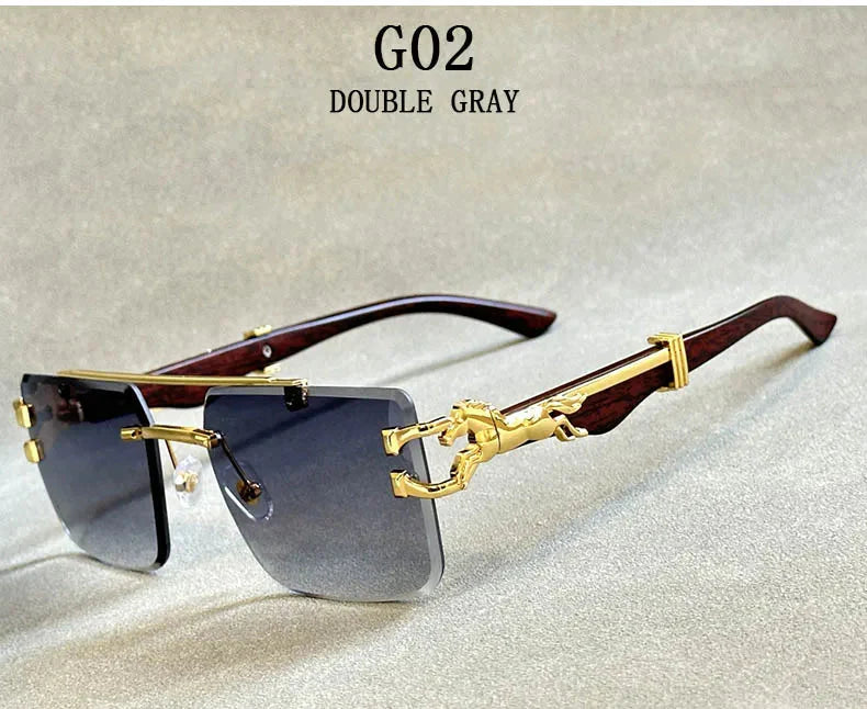 Unisex Vintage Luxury Style Rimless Square Designer Fashion Sunglasses - Unisex Sunglasses - DYAVOR®