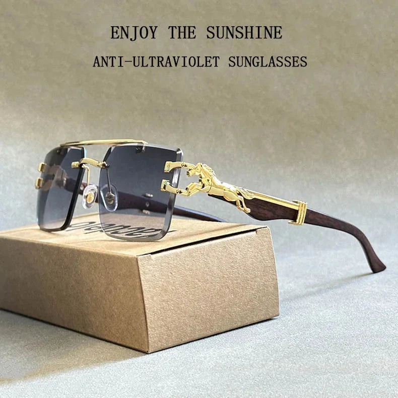 Unisex Vintage Luxury Style Rimless Square Designer Fashion Sunglasses - Unisex Sunglasses - DYAVOR®