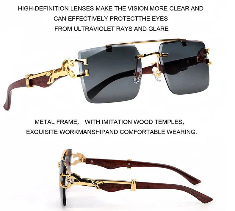 Unisex Vintage Luxury Style Rimless Square Designer Fashion Sunglasses - Unisex Sunglasses - DYAVOR®