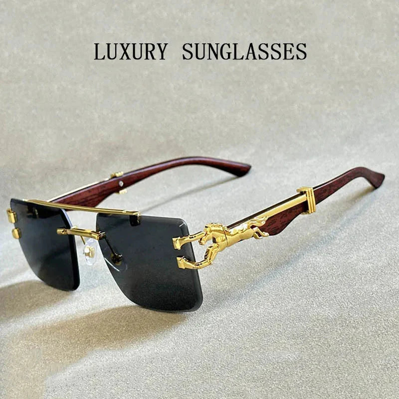 Unisex Vintage Luxury Style Rimless Square Designer Fashion Sunglasses - Unisex Sunglasses - DYAVOR®