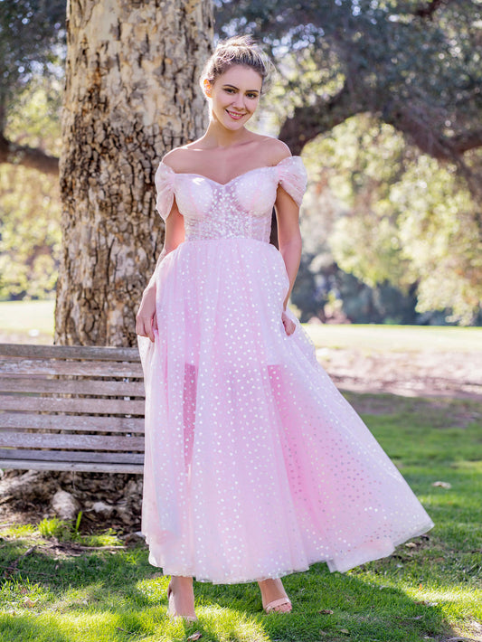 Sweetheat Neck Maxi Length Tulle Prom Dress - Prom Dresses - DYAVOR®