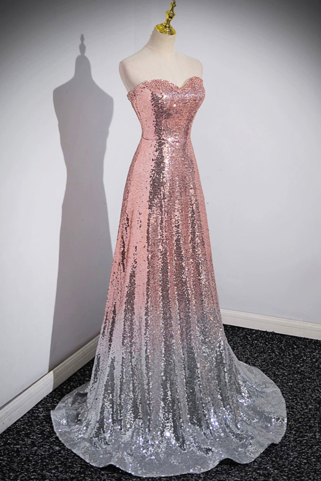Cleo | Mermaid Sequins Long Prom Dress, Sparkling Sweetheart Neckline Ombre Evening Dress - Prom Dress - DYAVOR®