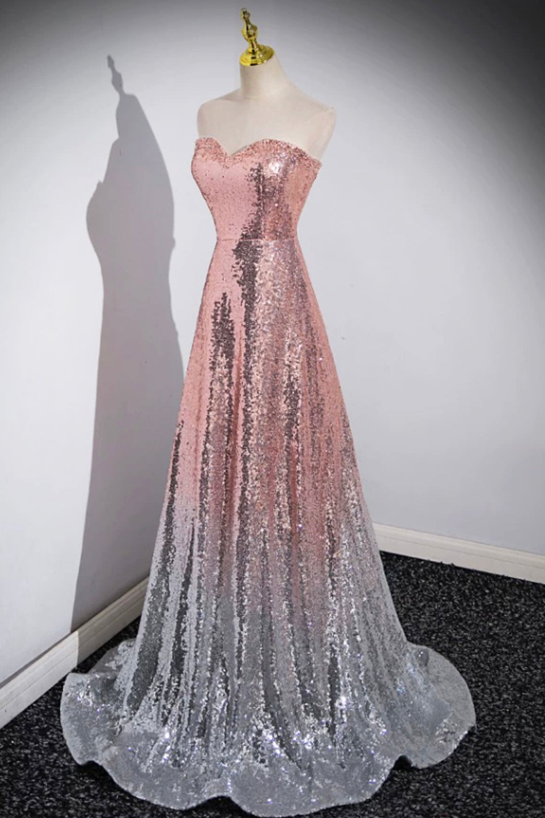 Cleo | Mermaid Sequins Long Prom Dress, Sparkling Sweetheart Neckline Ombre Evening Dress - Prom Dress - DYAVOR®