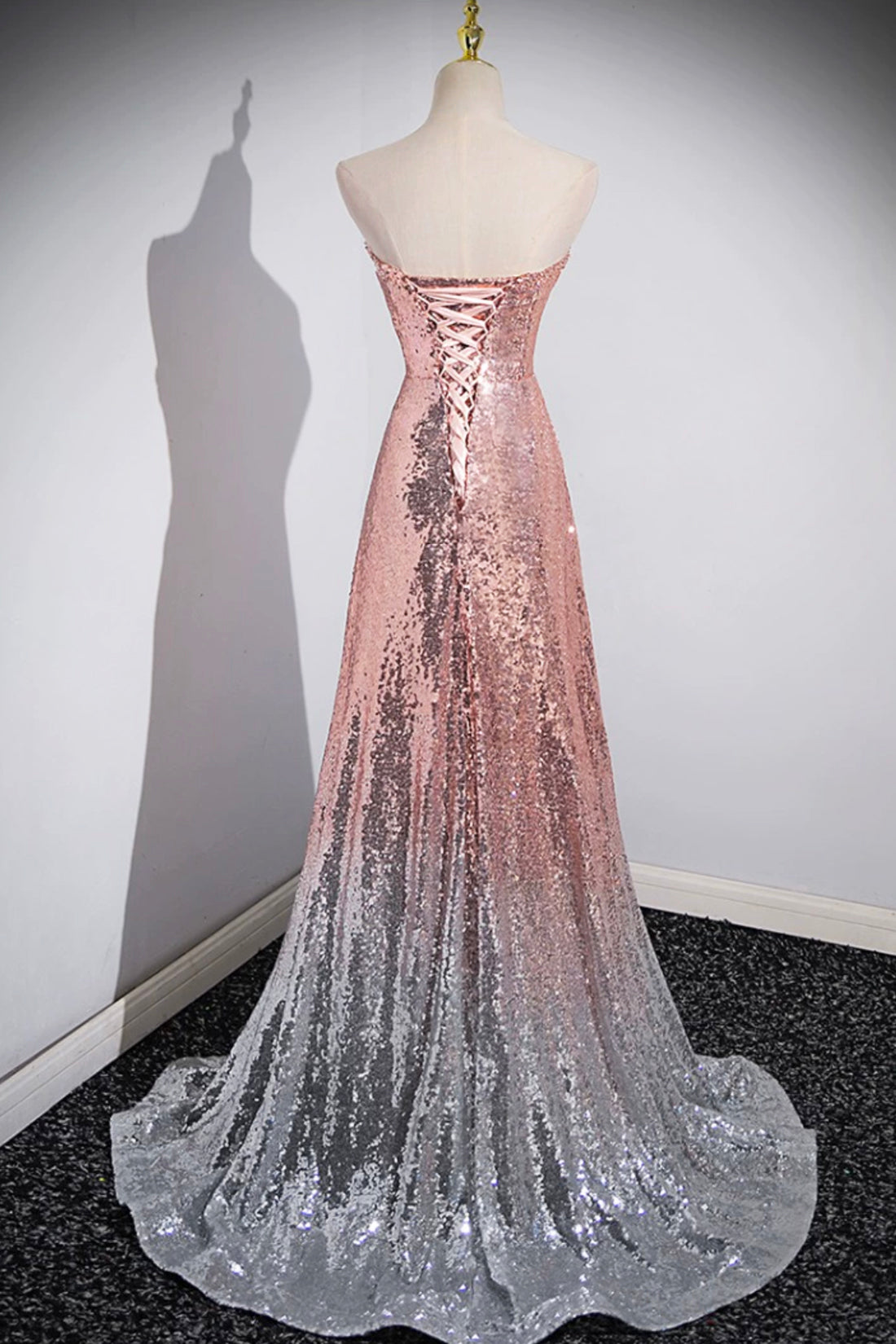 Cleo | Mermaid Sequins Long Prom Dress, Sparkling Sweetheart Neckline Ombre Evening Dress - Prom Dress - DYAVOR®
