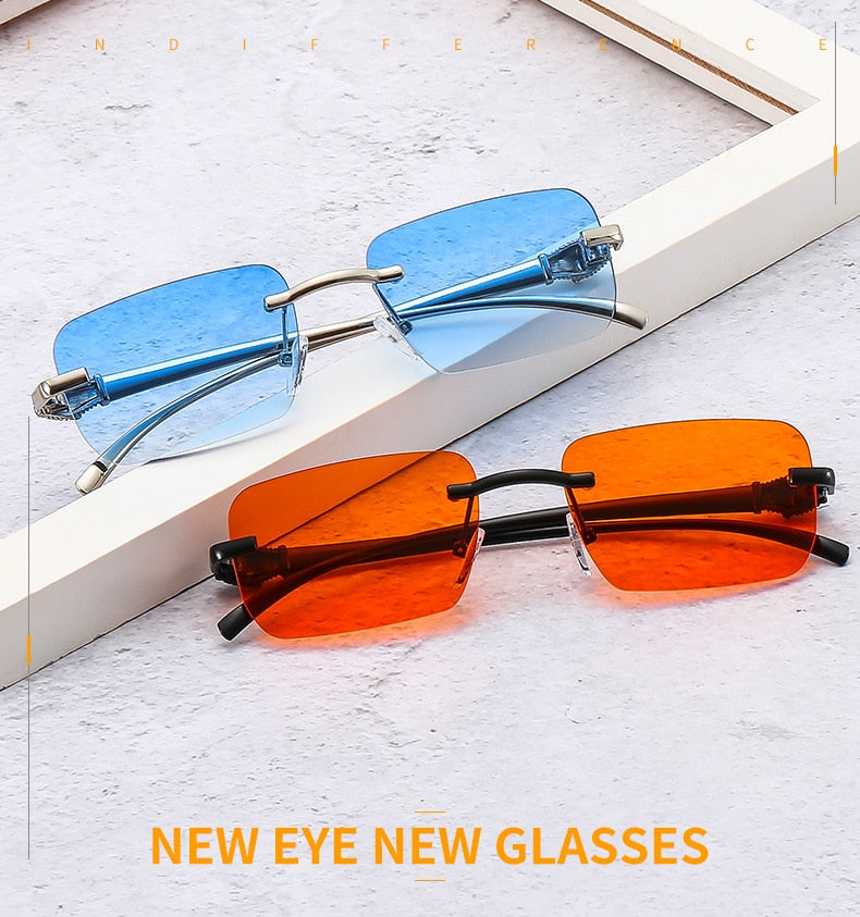 Women's Vintage Fashion Designer Rimless Small Square Sunglasses - Women Sunglasses - DYAVOR®