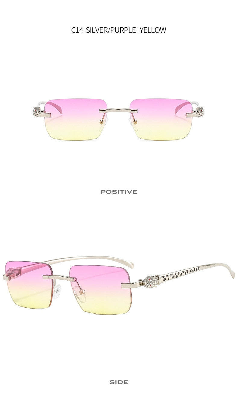 Women's Vintage Fashion Designer Rimless Small Square Sunglasses - Women Sunglasses - DYAVOR®