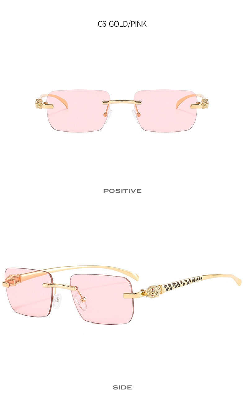 Women's Vintage Fashion Designer Rimless Small Square Sunglasses - Women Sunglasses - DYAVOR®