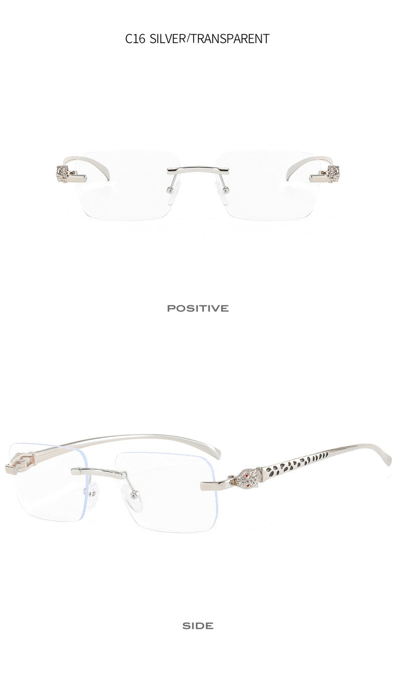 Women's Vintage Fashion Designer Rimless Small Square Sunglasses